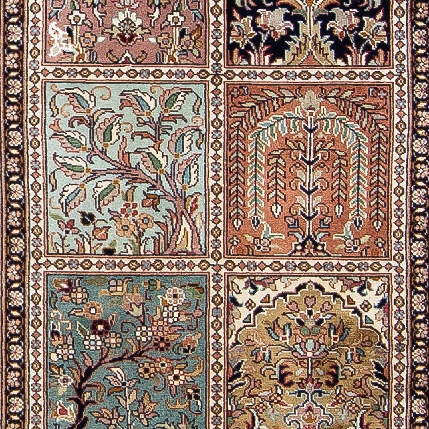 Alfombra de pasillo Alfombra de seda - Seda de Cachemira - 302 x 74 cm - multicolor