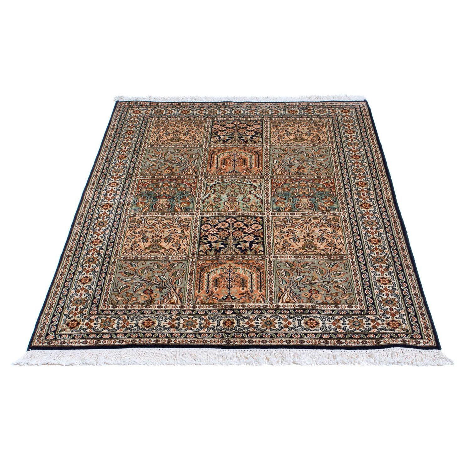 Alfombra de seda - Seda de Cachemira - 150 x 92 cm - multicolor