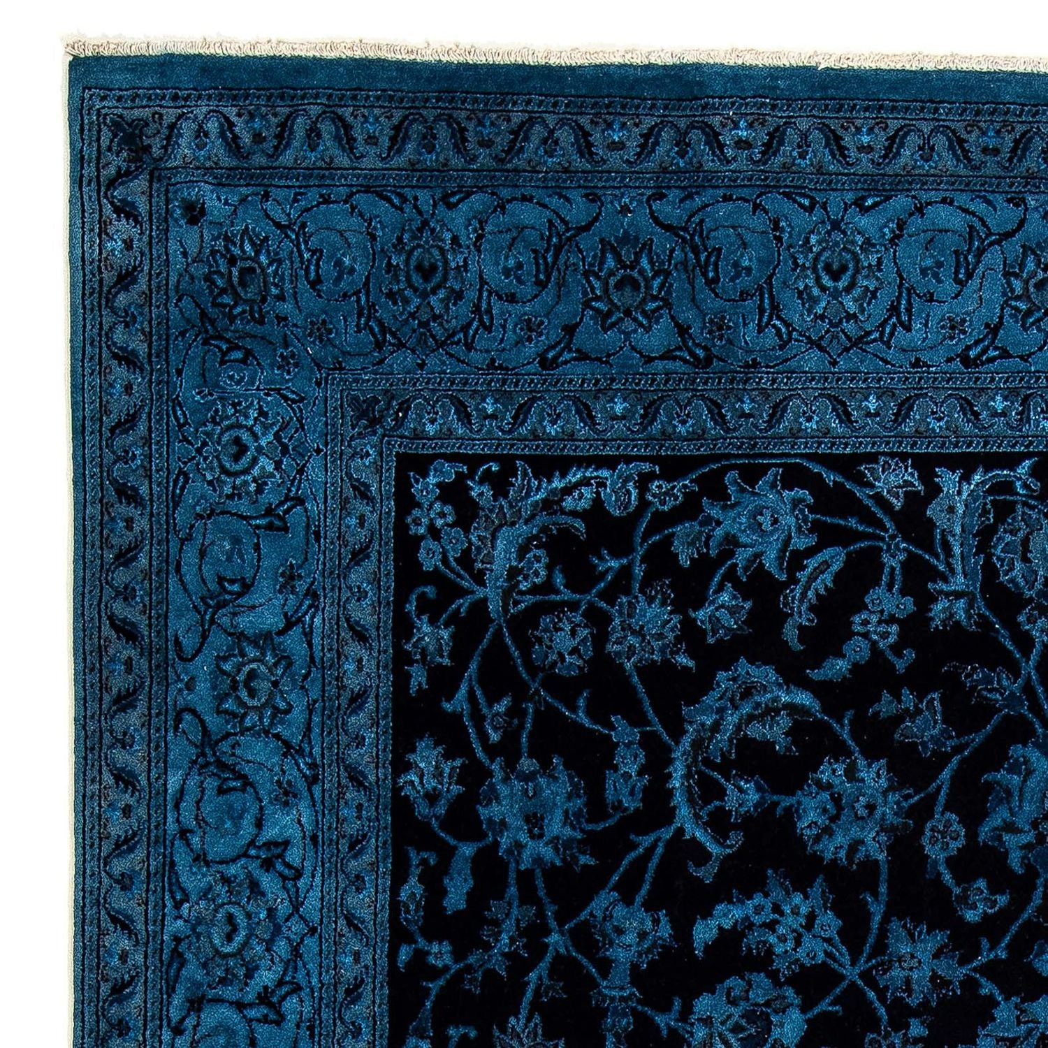 Alfombra persa - Nain - 299 x 200 cm - azul oscuro