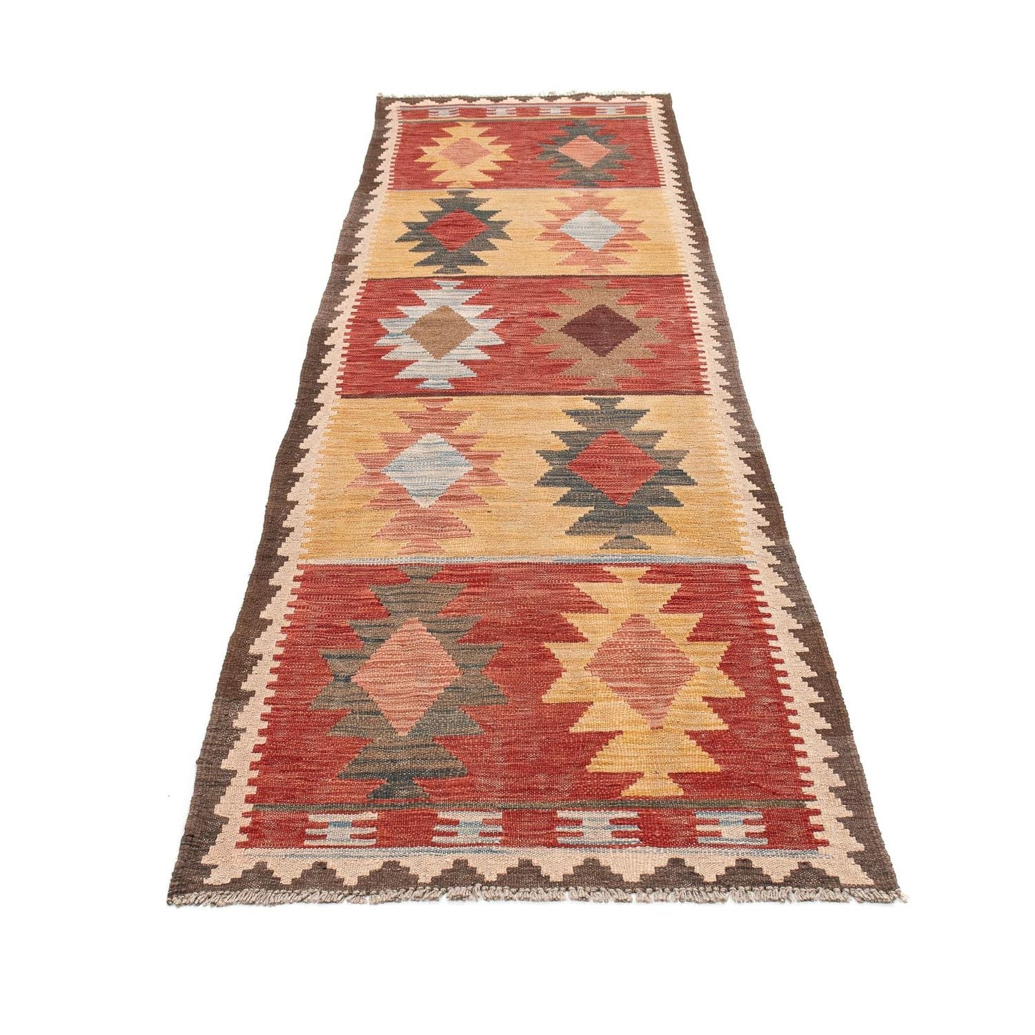 Alfombra de pasillo Alfombra Kelim - Splash - 296 x 74 cm - multicolor