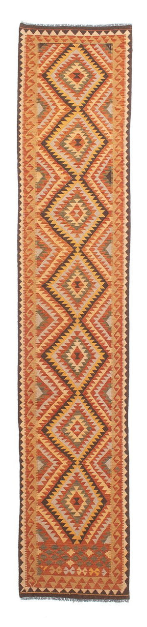 Alfombra de pasillo Alfombra Kelim - Splash - 394 x 76 cm - multicolor