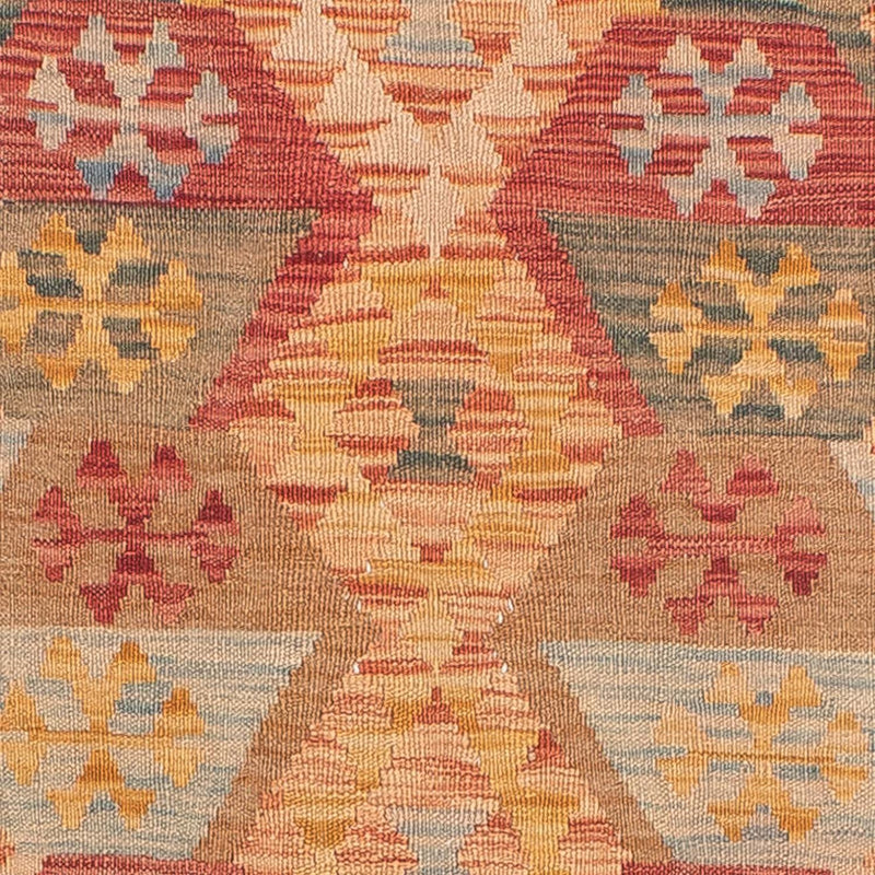 Alfombra de pasillo Alfombra Kelim - Splash - 390 x 76 cm - rojo claro