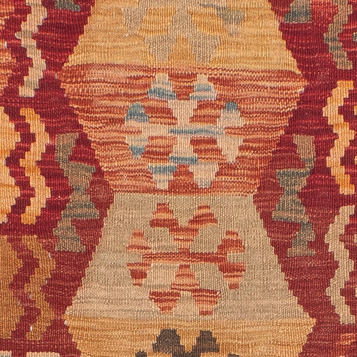 Alfombra de pasillo Alfombra Kelim - Splash - 389 x 76 cm - rojo