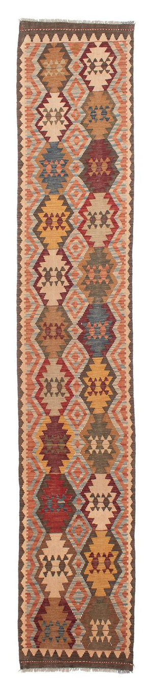 Alfombra de pasillo Alfombra Kelim - Splash - 387 x 70 cm - multicolor