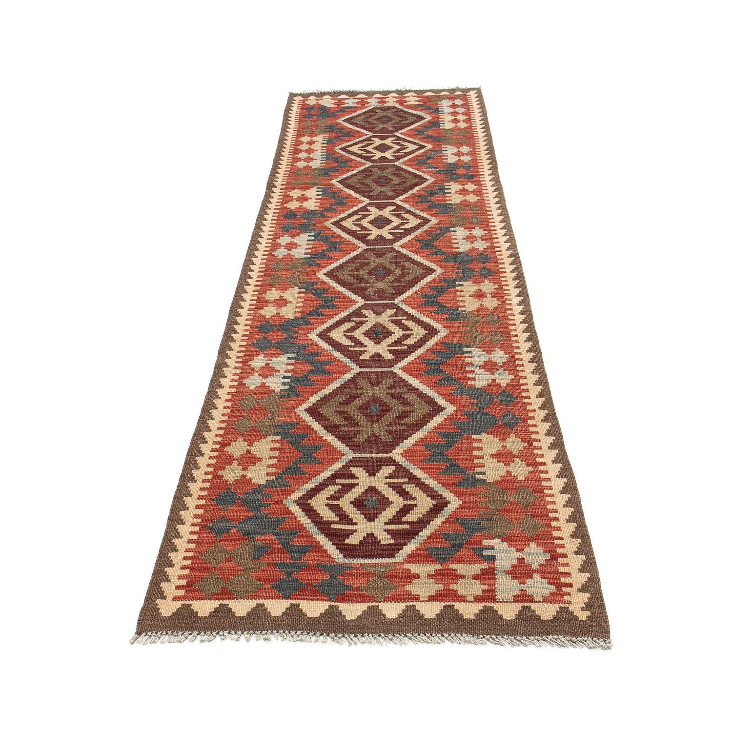 Alfombra de pasillo Alfombra Kelim - Splash - 288 x 73 cm - multicolor