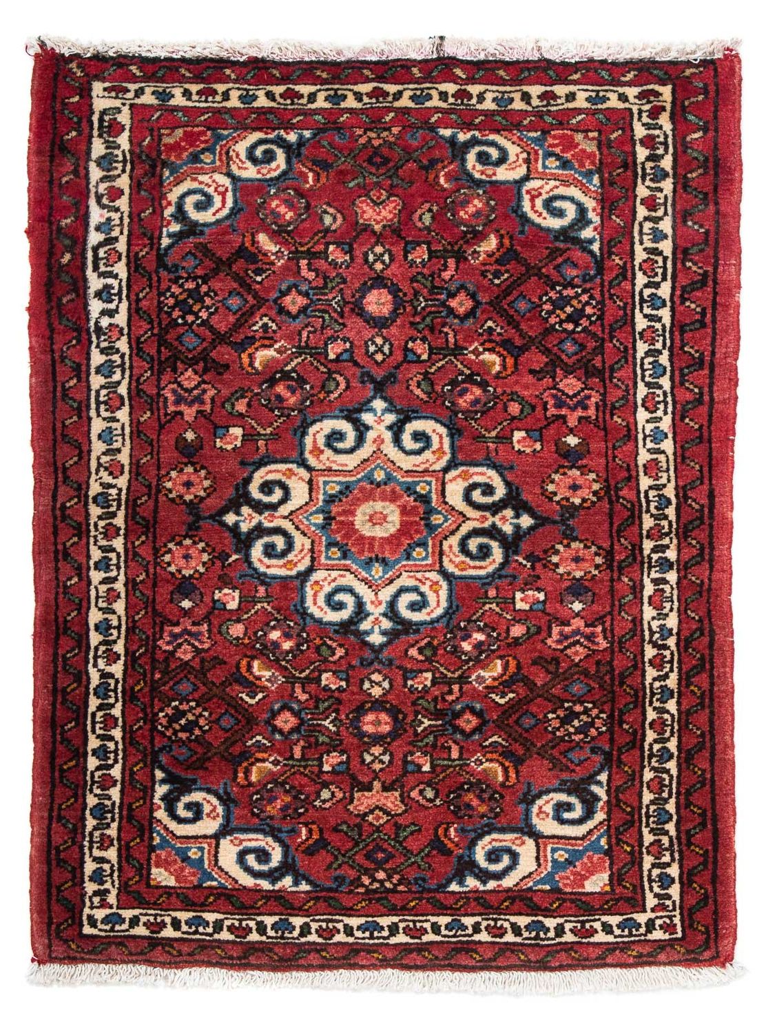 Alfombra persa - Nómada - 98 x 73 cm - rojo oscuro