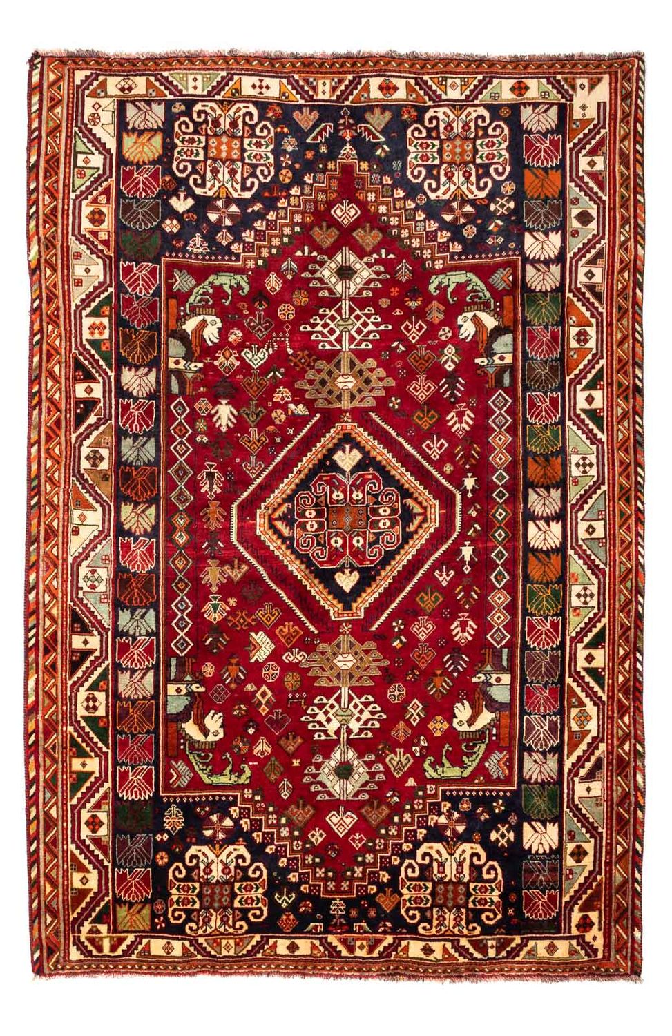 Alfombra persa - Nómada - 272 x 183 cm - rojo oscuro