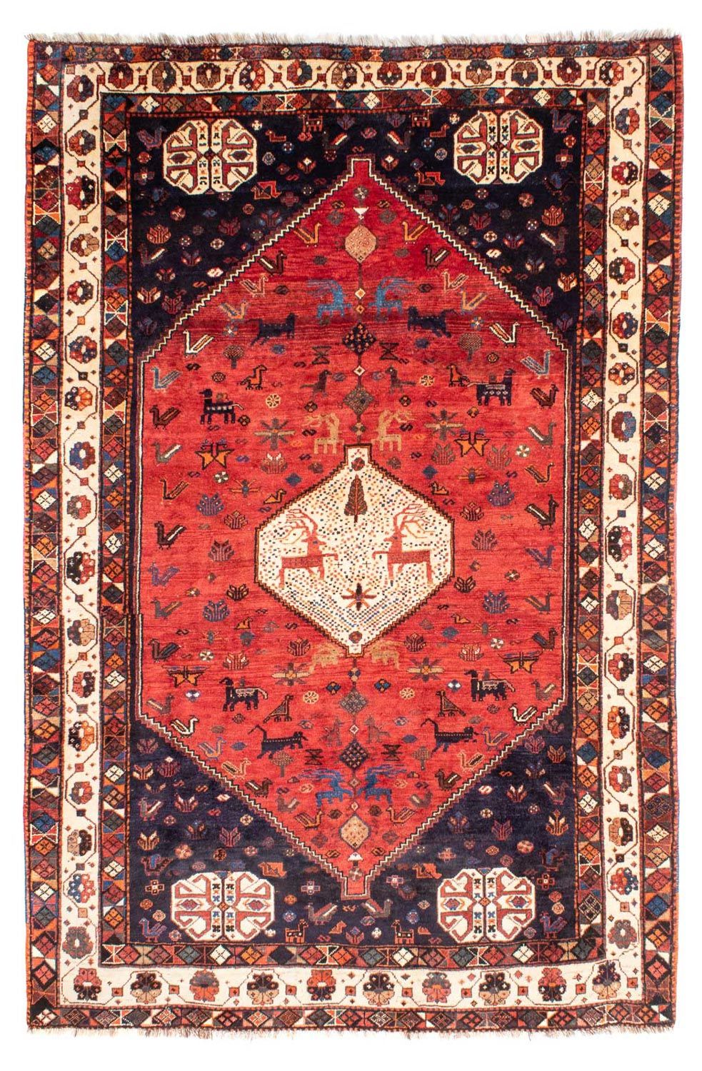 Alfombra persa - Nómada - 300 x 205 cm - rojo oscuro