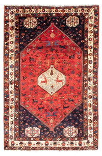 Alfombra persa - Nómada - 300 x 205 cm - rojo oscuro