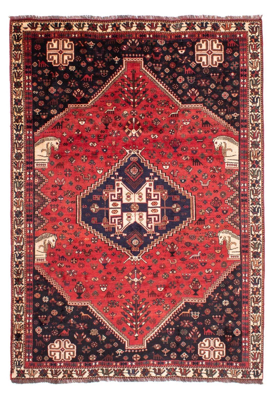 Alfombra persa - Nómada - 287 x 196 cm - rojo oscuro