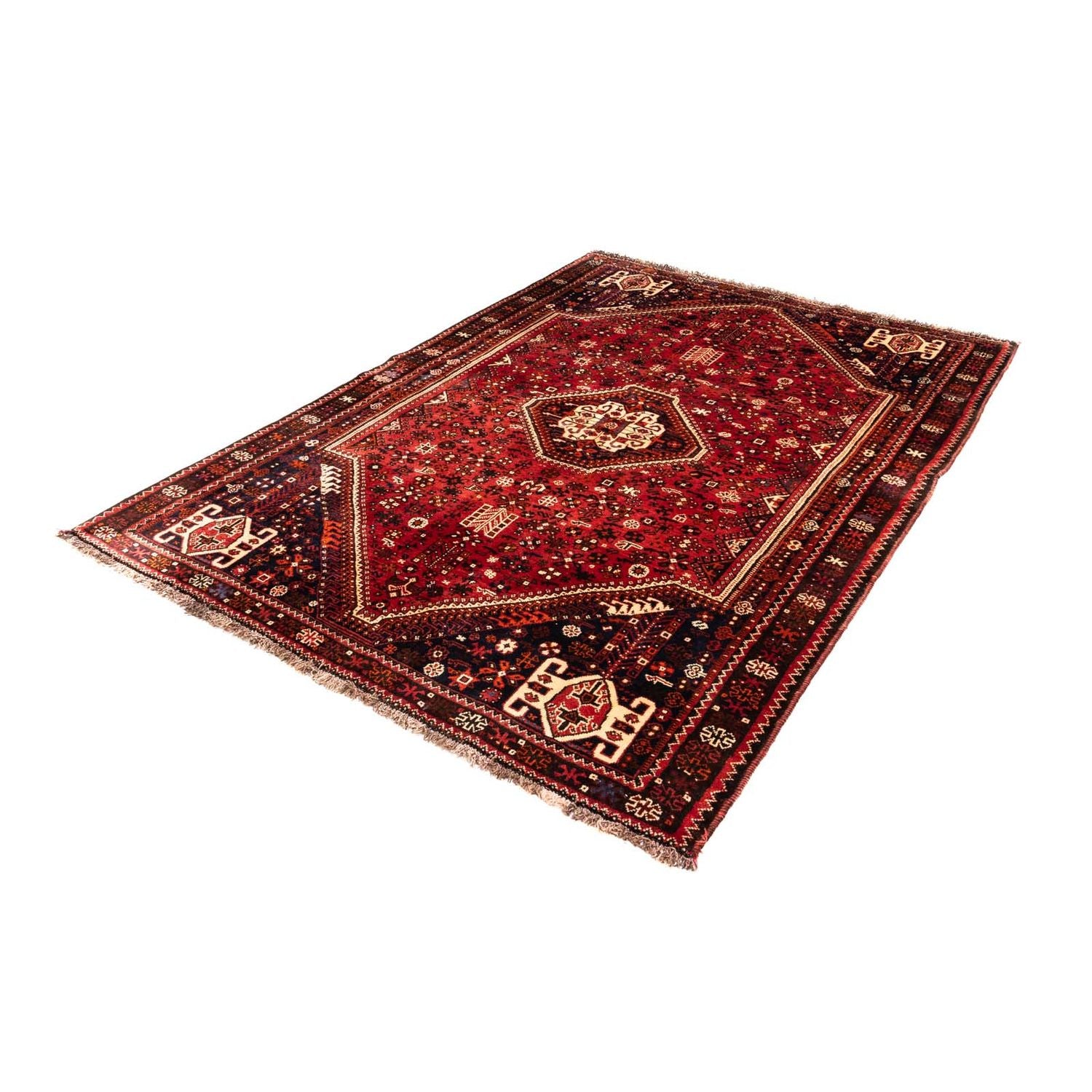 Alfombra persa - Nómada - 222 x 157 cm - rojo oscuro