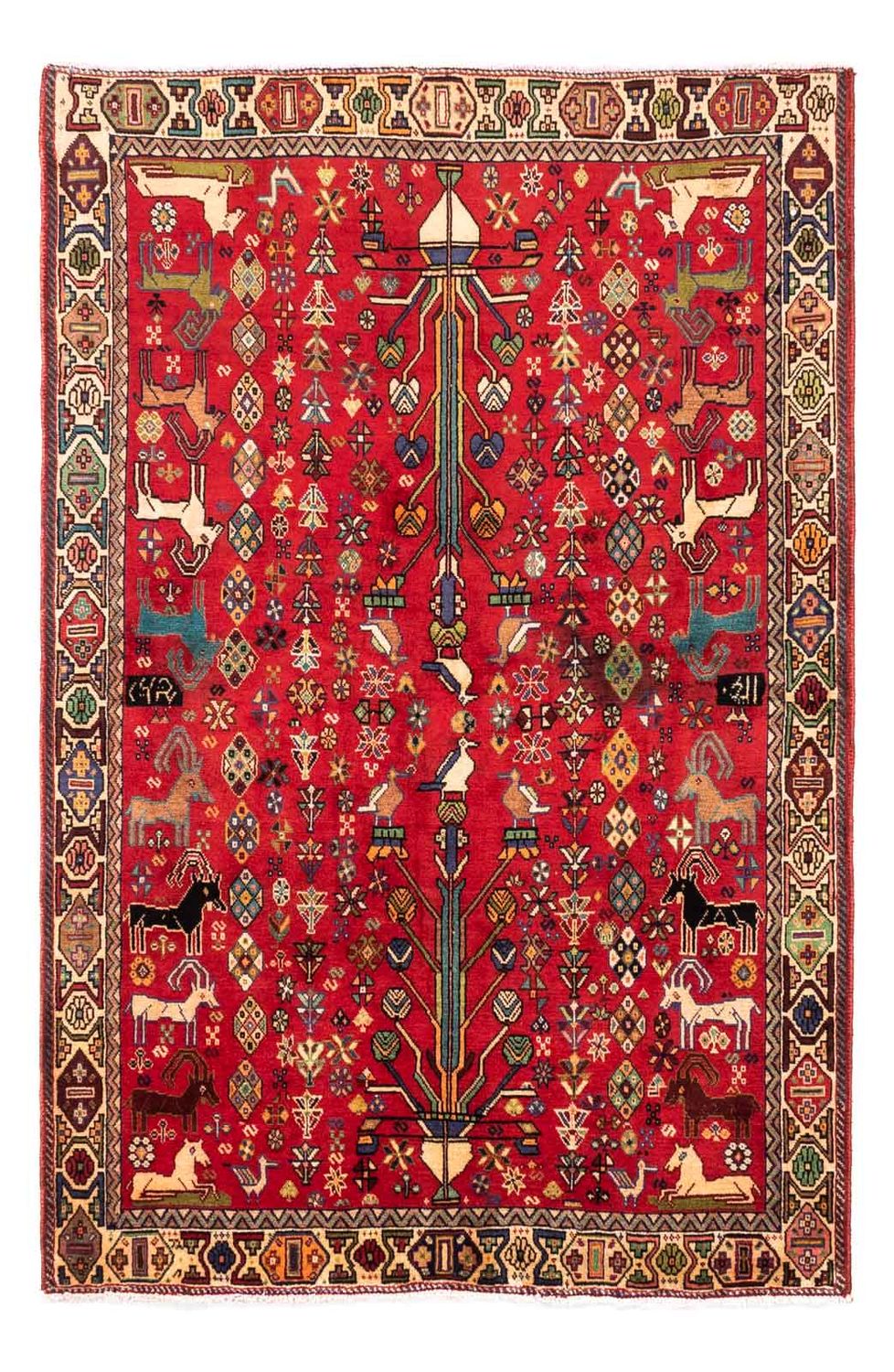 Alfombra persa - Nómada - 220 x 143 cm - rojo