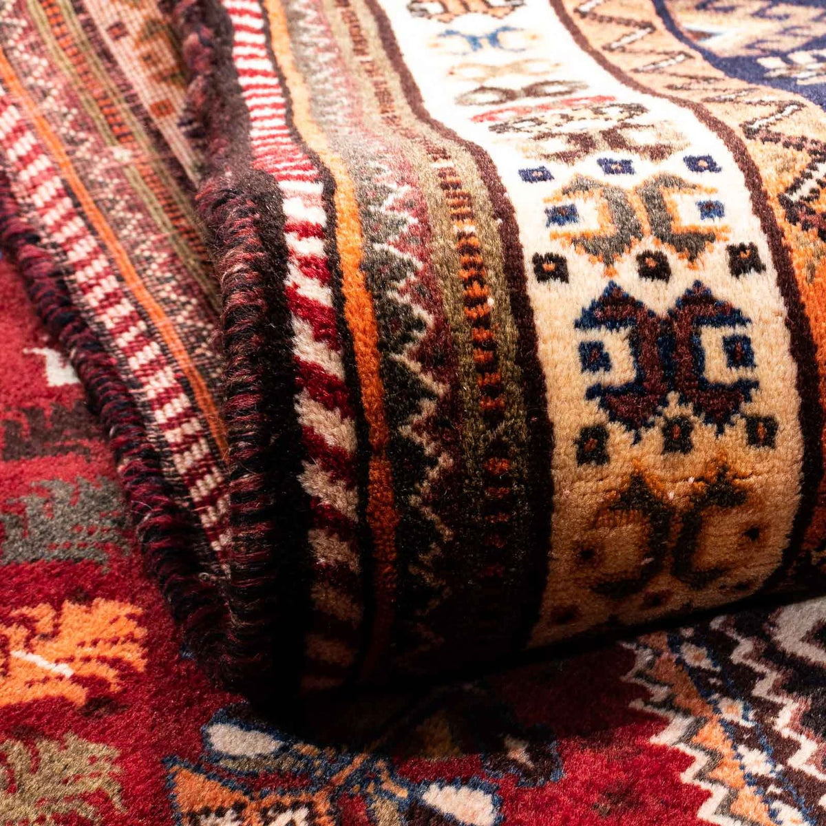 Alfombra persa - Nómada - 210 x 145 cm - rojo oscuro