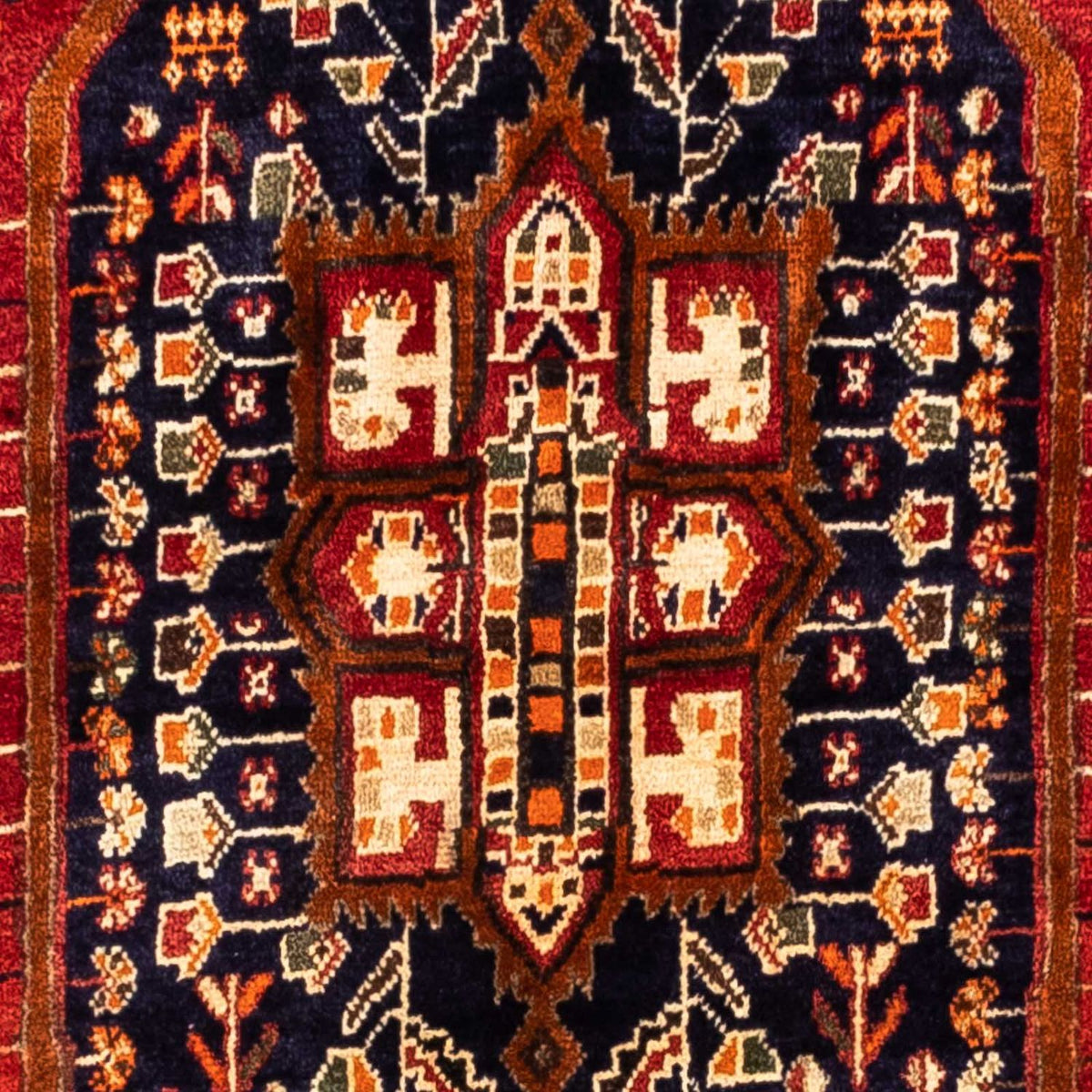 Alfombra persa - Nómada - 257 x 160 cm - rojo oscuro