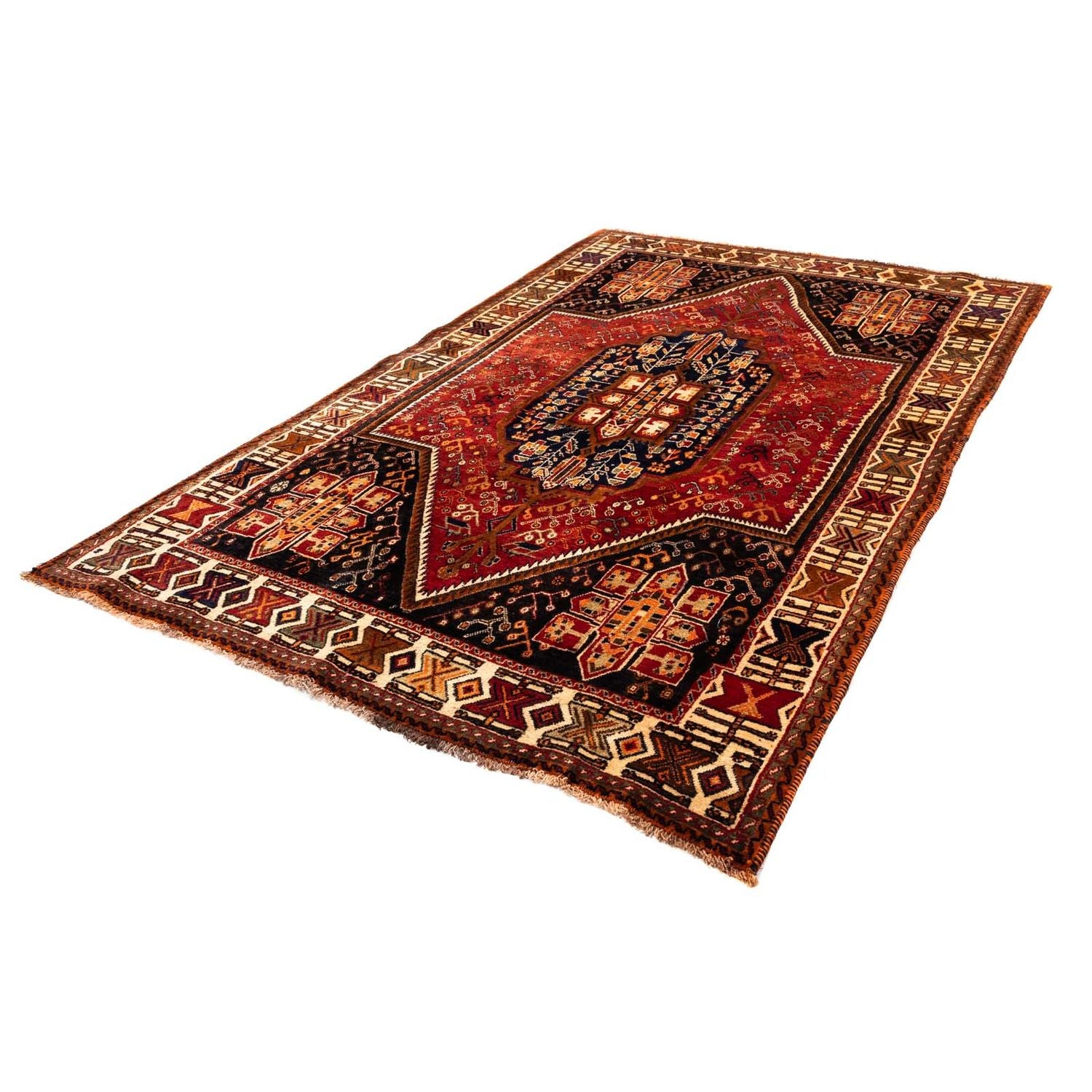 Alfombra persa - Nómada - 257 x 160 cm - rojo oscuro