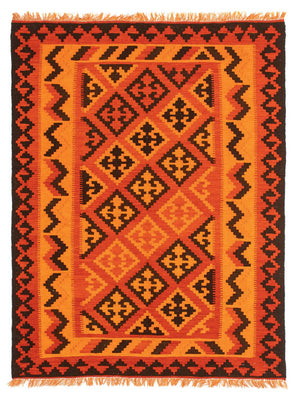 Alfombra Kelim - Oriental - 194 x 150 cm - rojo claro