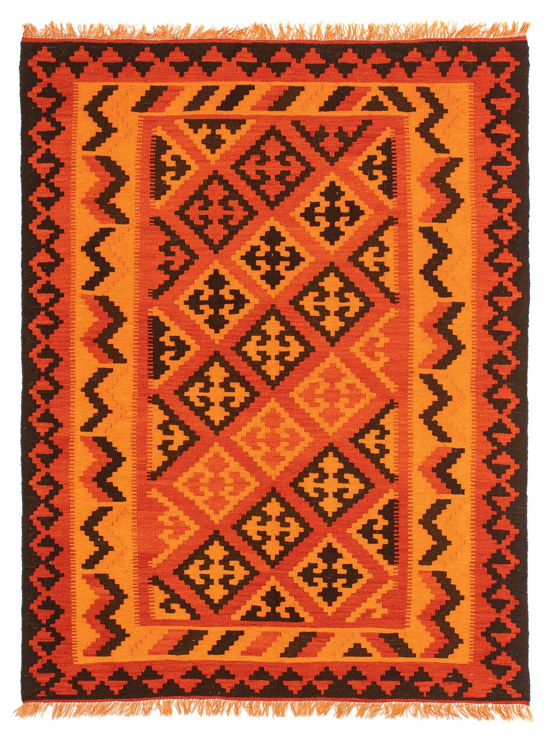 Alfombra Kelim - Oriental - 194 x 150 cm - rojo claro