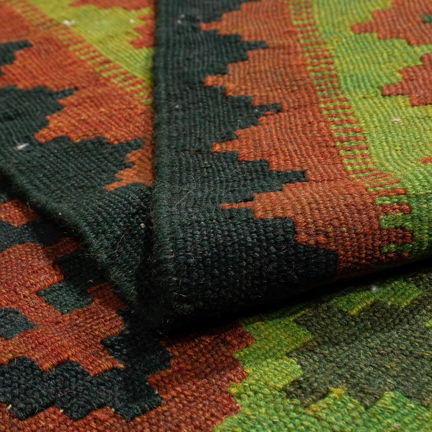 Alfombra Kelim - Oriental - 197 x 148 cm - verde oscuro