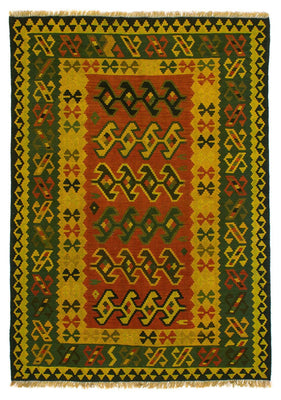 Alfombra Kelim - Oriental - 208 x 150 cm - verde oscuro