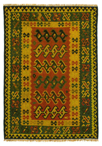 Alfombra Kelim - Oriental - 208 x 150 cm - verde oscuro