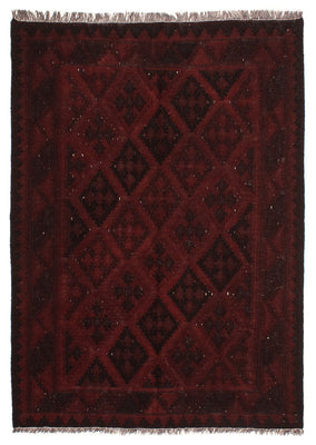 Alfombra Kelim - Oriental - 193 x 145 cm - rojo oscuro