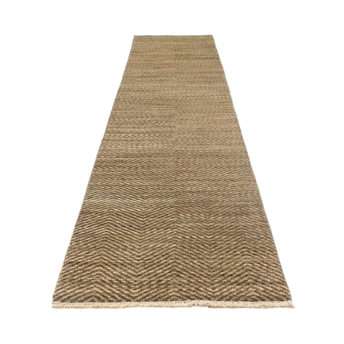 Alfombra de pasillo Alfombra Gabbeh - Indus - 370 x 77 cm - beige