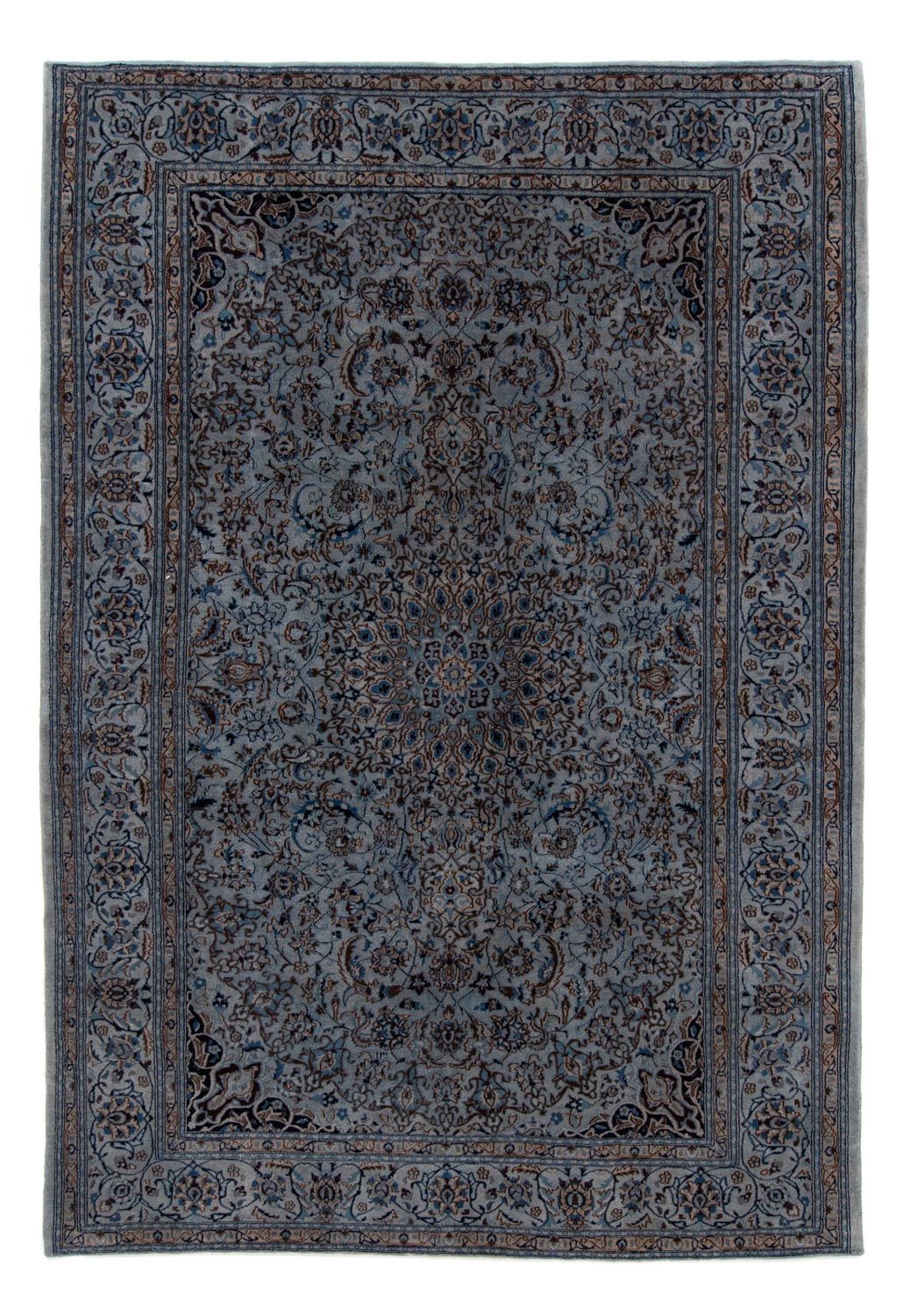 Alfombra persa - Nain - 296 x 200 cm - azul marino