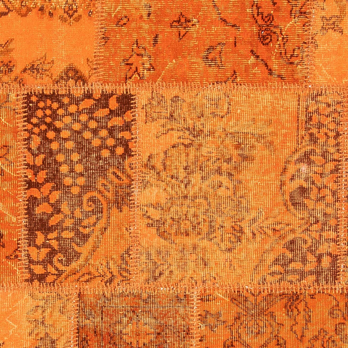 Alfombra de patchwork - 240 x 170 cm - marrón