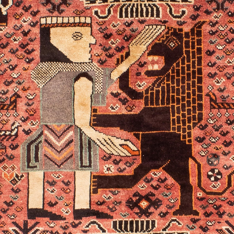 Alfombra persa - Nómada - 192 x 155 cm - rojo claro