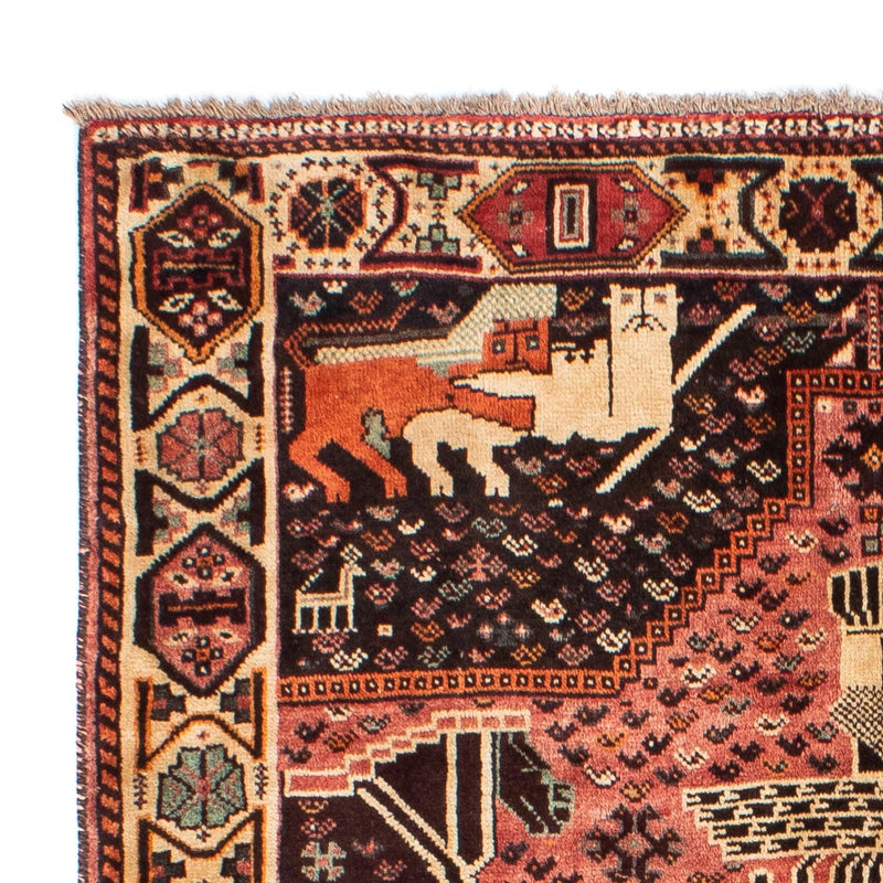 Alfombra persa - Nómada - 192 x 155 cm - rojo claro