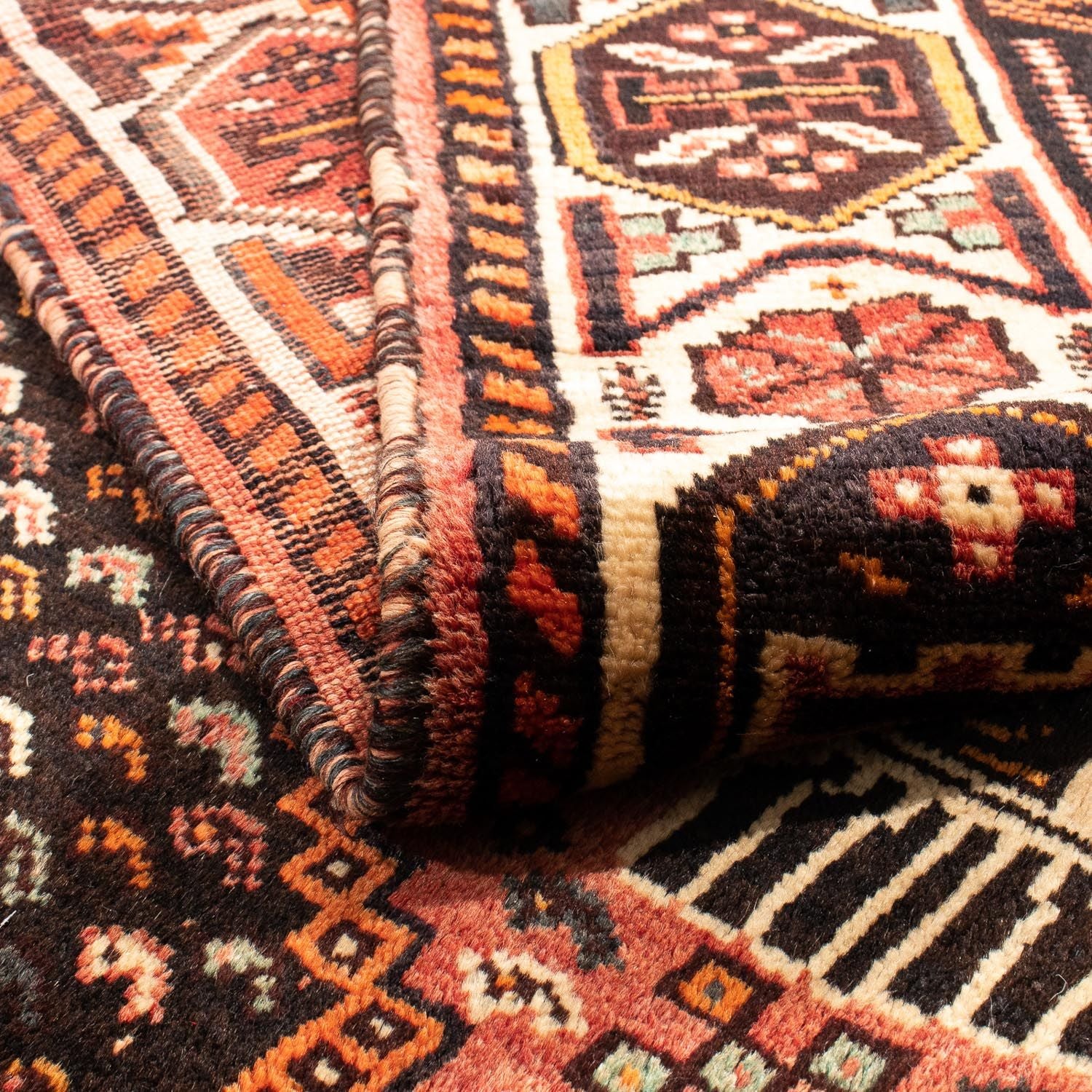 Alfombra persa - Nómada - 192 x 155 cm - rojo claro