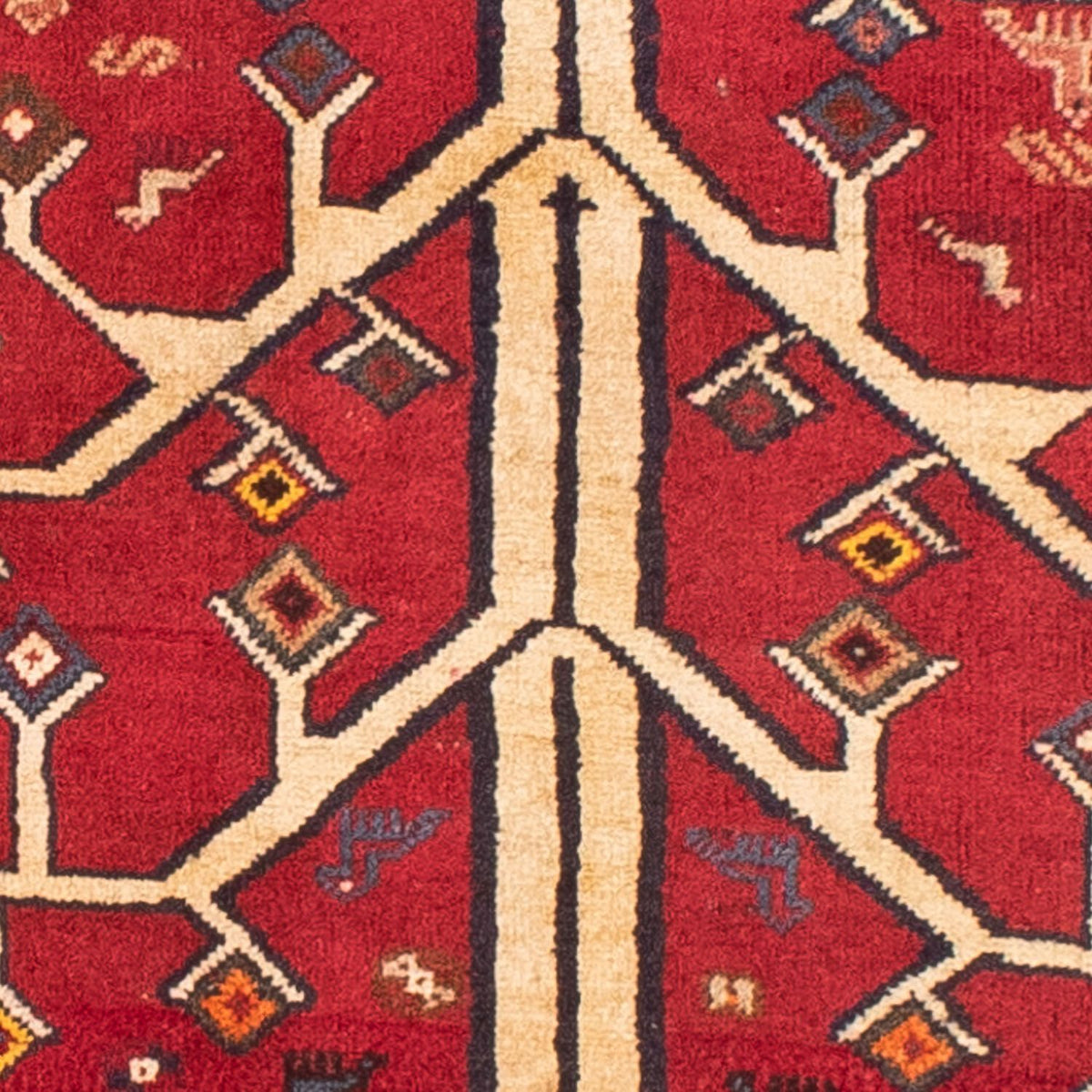 Alfombra persa - Nómada - 208 x 117 cm - rojo oscuro