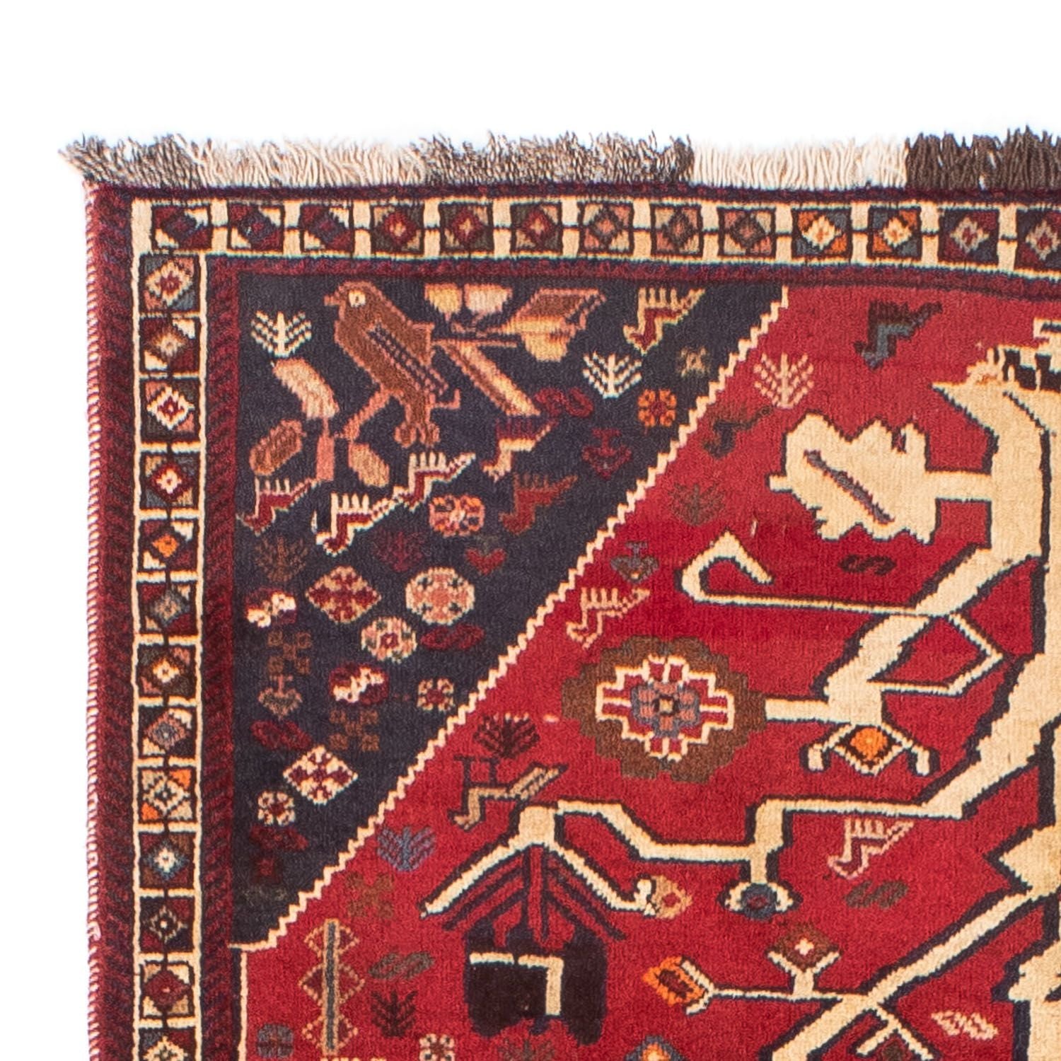 Alfombra persa - Nómada - 208 x 117 cm - rojo oscuro