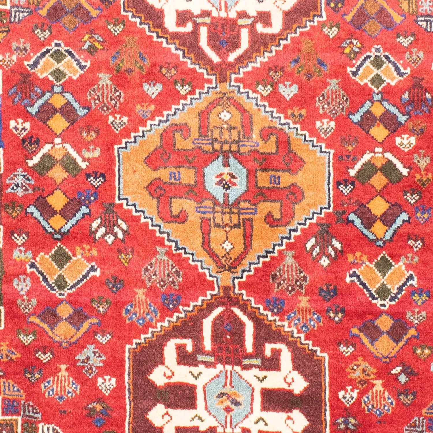 Alfombra persa - Nómada - 150 x 120 cm - rojo oscuro