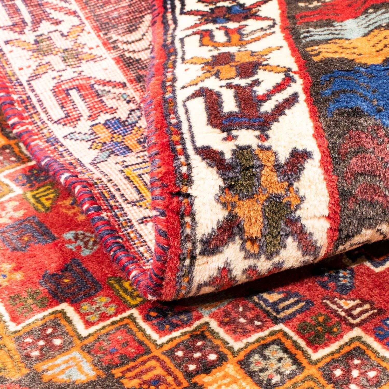 Alfombra persa - Nómada - 150 x 120 cm - rojo oscuro