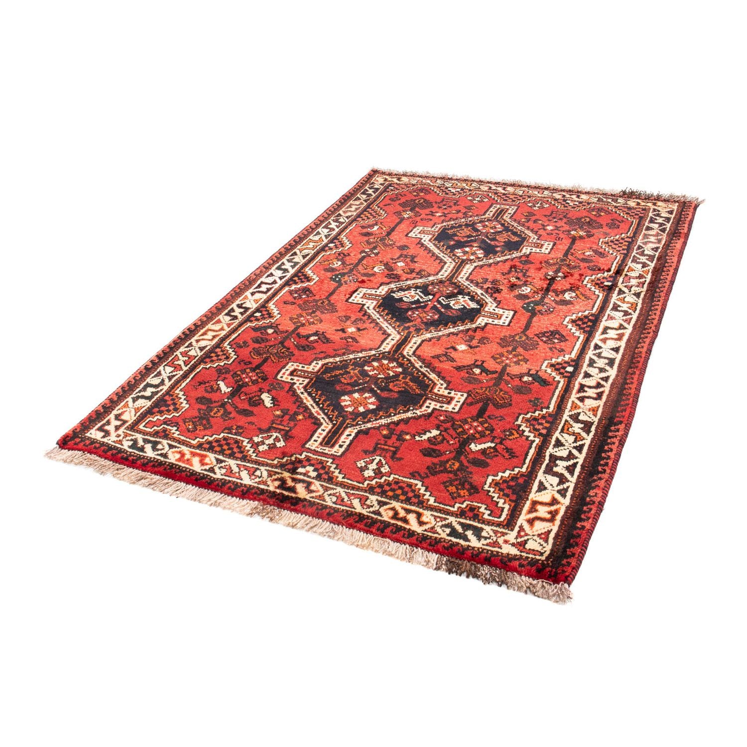 Alfombra persa - Nómada - 160 x 113 cm - rojo oscuro