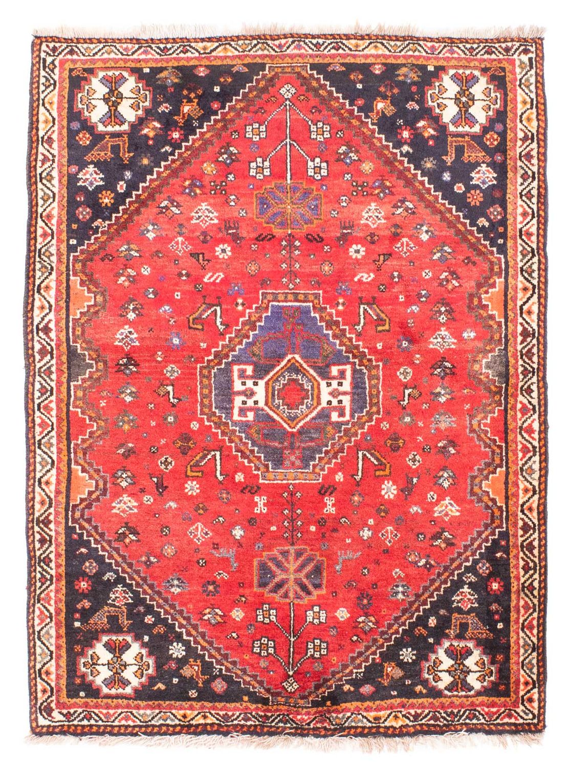 Alfombra persa - Nómada - 152 x 116 cm - rojo oscuro