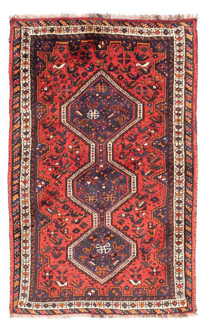 Alfombra persa - Nómada - 163 x 110 cm - rojo oscuro