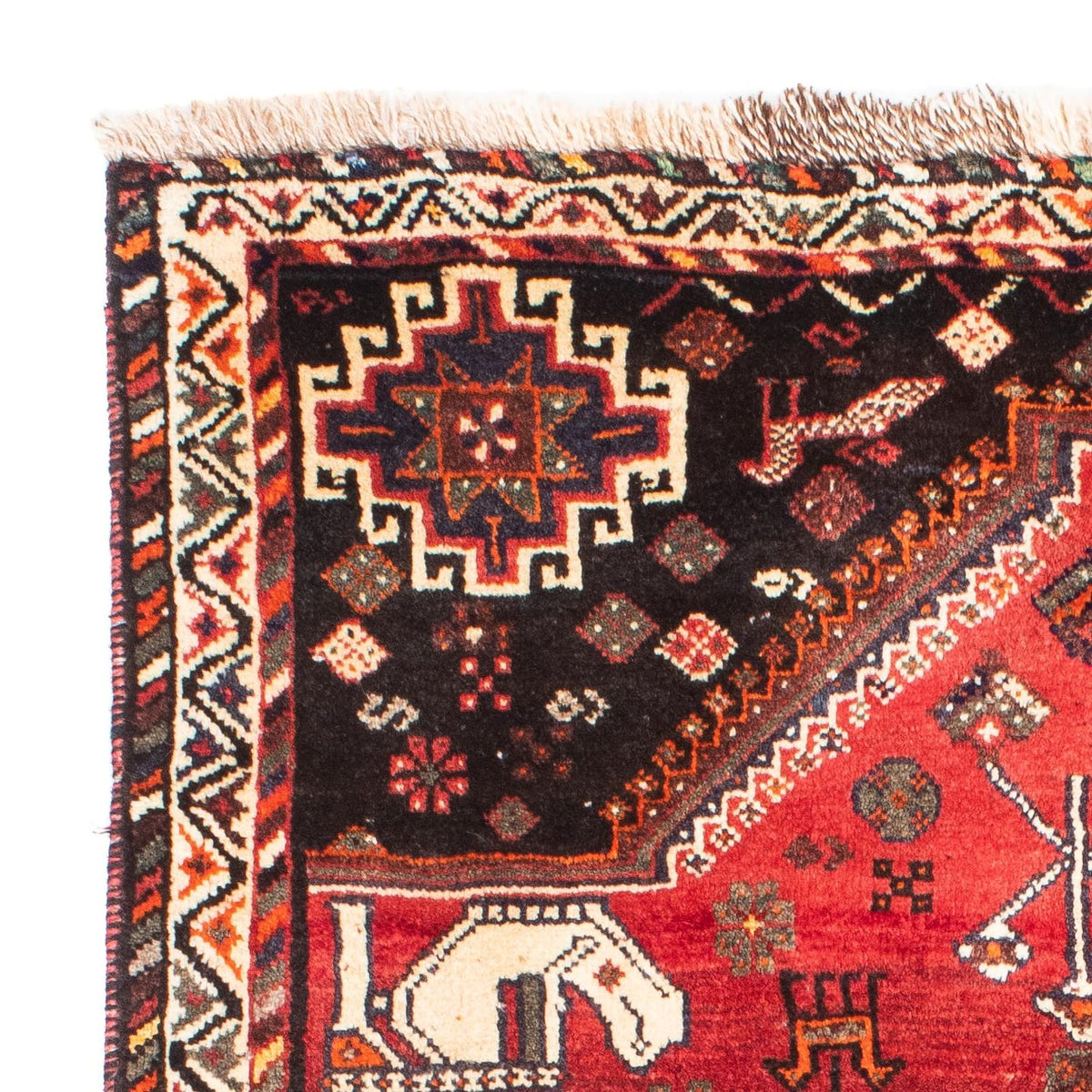 Alfombra persa - Nómada - 162 x 118 cm - rojo oscuro