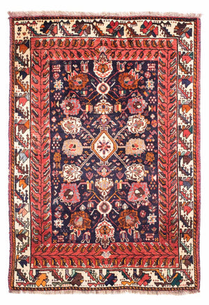 Alfombra persa - Nómada - 165 x 115 cm - azul oscuro