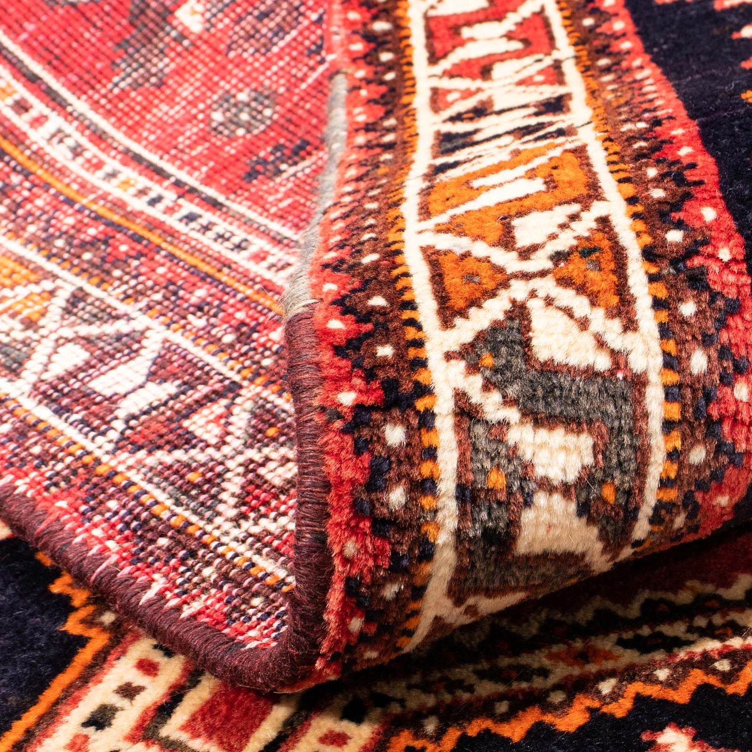 Alfombra persa - Nómada - 160 x 106 cm - rojo oscuro