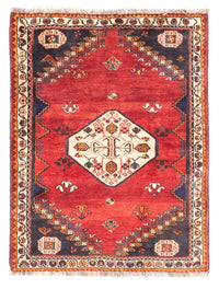 Alfombra persa - Nómada - 150 x 116 cm - rojo oscuro