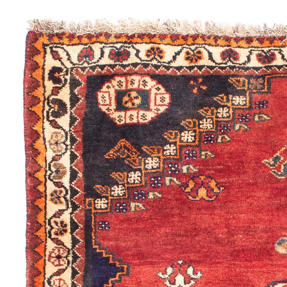 Alfombra persa - Nómada - 150 x 116 cm - rojo oscuro