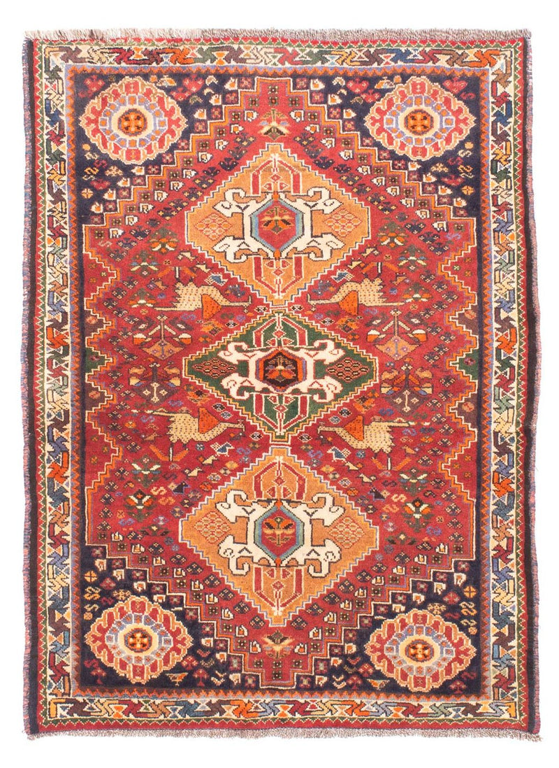 Alfombra persa - Nómada - 143 x 110 cm - rojo oscuro