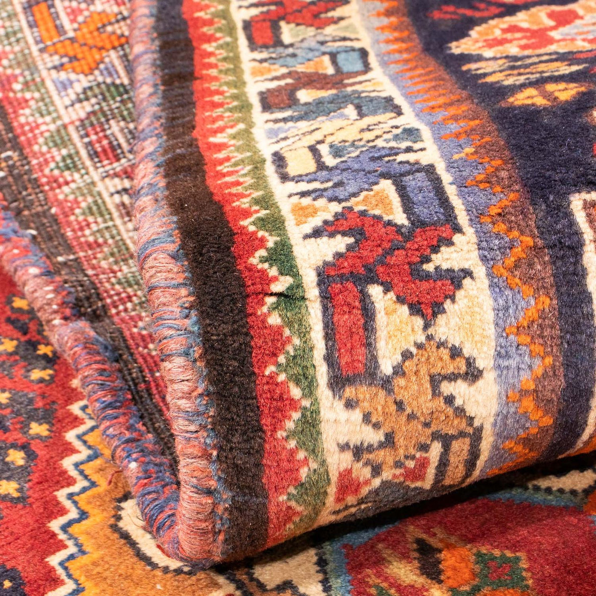 Alfombra persa - Nómada - 143 x 110 cm - rojo oscuro