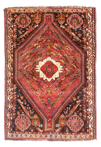 Alfombra persa - Nómada - 156 x 112 cm - rojo oscuro
