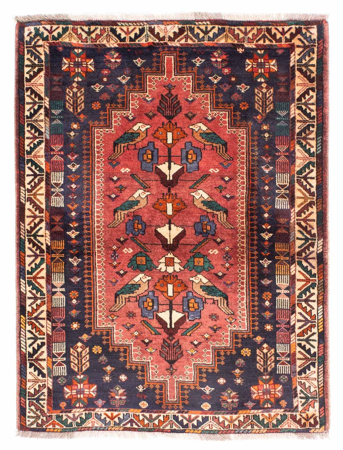 Alfombra persa - Nómada - 168 x 128 cm - azul oscuro
