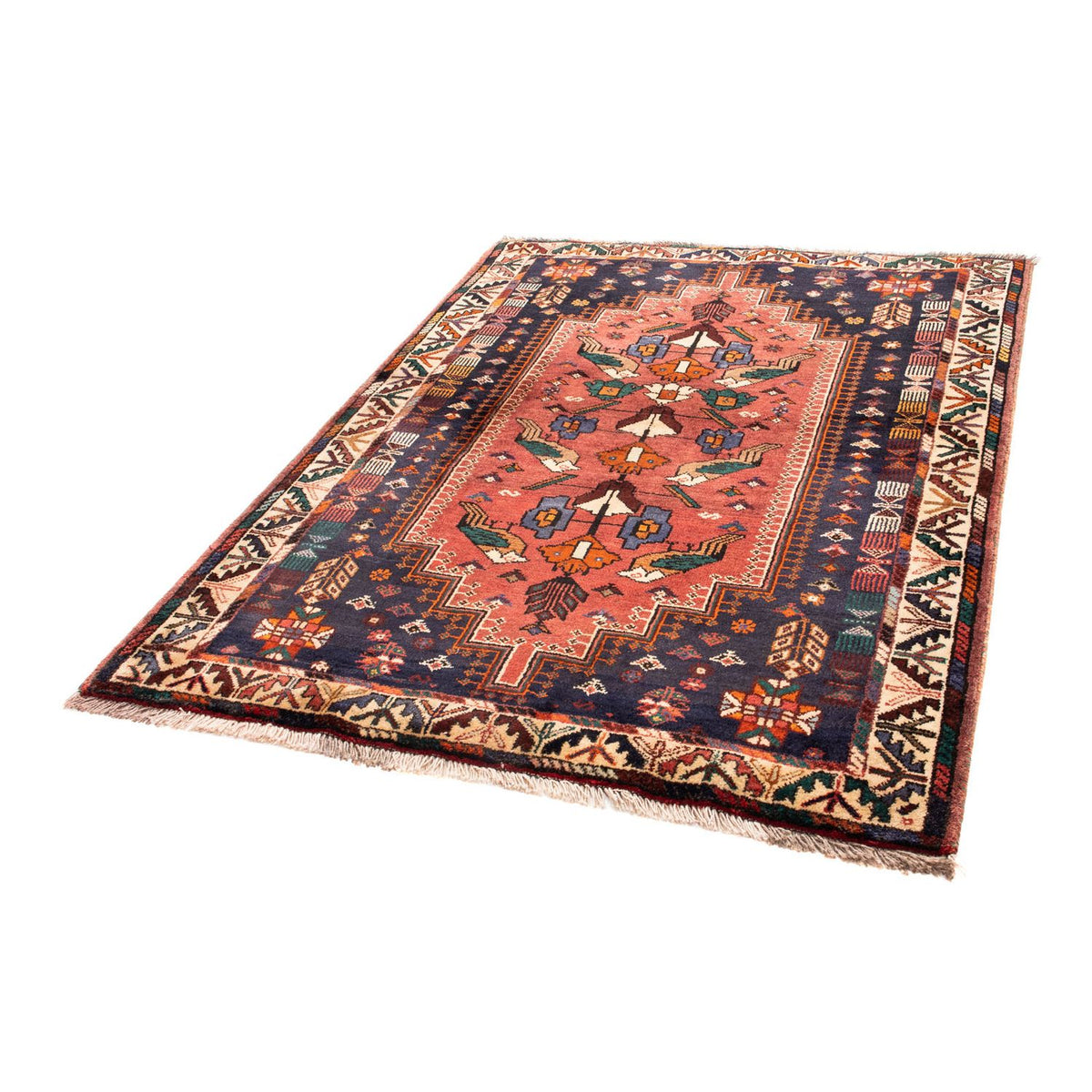 Alfombra persa - Nómada - 168 x 128 cm - azul oscuro