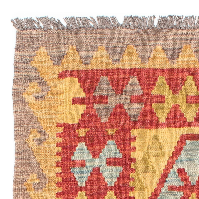 Alfombra de pasillo Alfombra Kelim - Splash - 199 x 65 cm - rojo