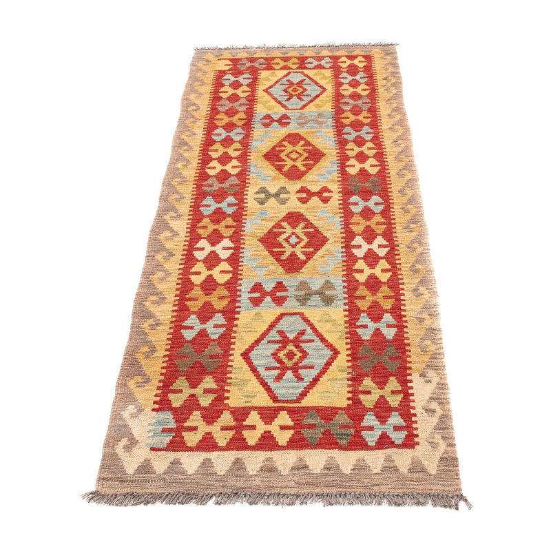 Alfombra de pasillo Alfombra Kelim - Splash - 199 x 65 cm - rojo